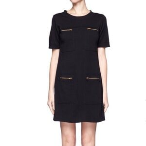 J Crew Ponte Zipper Black Dress NWT